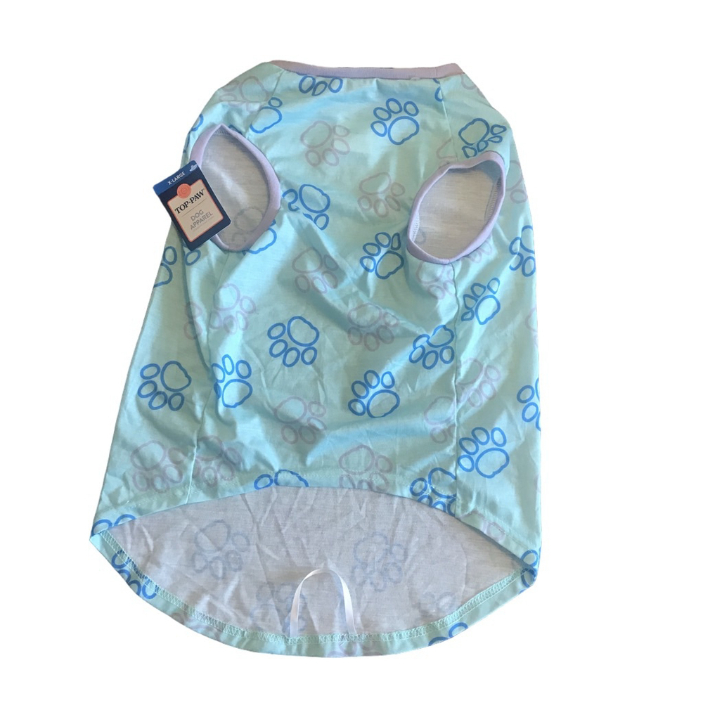 TOP PAW XL Dog Shirt Aqua Blue Paws Tee NWT Spring Pet Streetwear